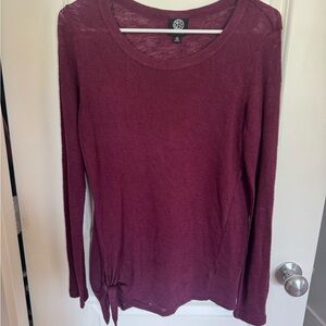 Bobeau Red Long Sleeve Tie Front Blouse